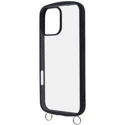 RT-P49CMD1/B [iPhone 16 Pro Max用 Like standard Puffull 耐衝撃 バンパー ストラップ金具付き ハイブリッドケース/ブラック]
