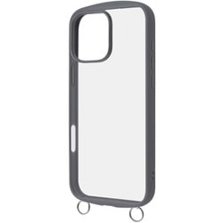 RT-P49CMD1/GR [iPhone 16 Pro Max用 Like standard Puffull 耐衝撃 バンパー ストラップ金具付き ハイブリッドケース/グレー]
