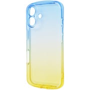 IN-P46TC12/AYM [iPhone 16用 耐衝撃 バンパー 精密設計 カメラ保護 グラデーション TPUソフトケース/ブルー_イエロー]