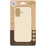 IS-P46C17/BE [iPhone 16用 衝撃吸収 バンパー マット ハイブリッドシリコン ソフトケース/ベージュ]
