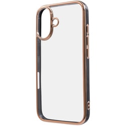 IN-P46CC17/BGD [iPhone 16用 LUSTANT 衝撃吸収 バンパー キラキラ メタリック カラフル ハイブリッドケース/ブラック_ゴールド]