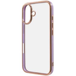 IN-P46CC17/LDGD [iPhone 16用 LUSTANT 衝撃吸収 バンパー キラキラ メタリック カラフル ハイブリッドケース/ラベンダー_ゴールド]