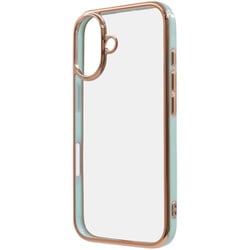 IN-P46CC17/MGGD [iPhone 16用 LUSTANT 衝撃吸収 バンパー キラキラ メタリック カラフル ハイブリッドケース/ミントグリーン_ゴールド]