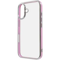 IN-P46CC17/LPSV [iPhone 16用 LUSTANT 衝撃吸収 バンパー キラキラ メタリック カラフル ハイブリッドケース/ライトピンク_シルバー]