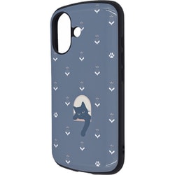 IN-CP46AC4/NK3 [iPhone 16用 超！ 保護ケース MiA-collection 衝撃吸収 バンパー ハイブリッドケース/ネコ_ネイビー]