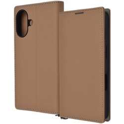 IN-P46TBC9/TGR [iPhone 16用 Durable 耐衝撃 マグネット不使用 シンプル スクエア 手帳型レザーケース/トープ_ライトグレー]
