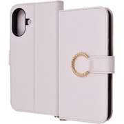 IN-P46LBC17/P [iPhone 16用 Ring 耐衝撃 マグネットベルト リング付き 手帳型レザーケース/ピンク]