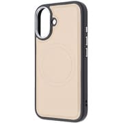 IN-P46OLC4/BE [iPhone 16用 MagSafe対応 マグネットアクセサリー対応 衝撃吸収 バンパー オープンレザーケース/シャイニーベージュ]