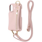 IS-P46OLC2/PP [iPhone 16用 m1n1 ミニ ショルダー ネック ストラップ ポーチ付き オープンレザーケース/ペールピンク]