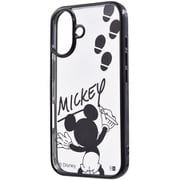 IN-DP46MCC1B/MK13 [iPhone 16用 ディズニー/衝撃吸収 バンパー メタリック ハイブリッドケース/ミッキーマウスサイン_メタリック]