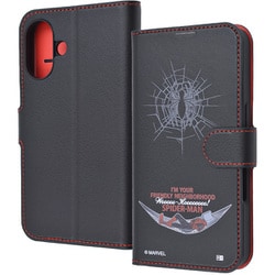 IJ-DMP46ELC1BR/SPM15 [iPhone 16用 マーベル/衝撃吸収 マグネットベルト シンプル 手帳型レザーケース/スパイダーマン_8]