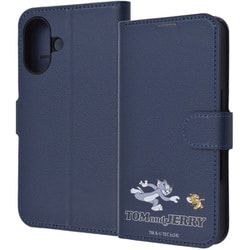 IJ-WP46ELC1DN/TJ71 [iPhone 16用 トムとジェリー/衝撃吸収 マグネットベルト シンプル 手帳型レザーケース/トムとジェリー]