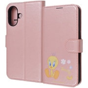 IJ-WP46ELC1P/LN7 [iPhone 16用 ルーニー・テューンズ/衝撃吸収 マグネットベルト シンプル 手帳型レザーケース/トゥイーティー]