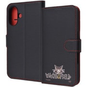 IJ-IP46ELC1BR/DY3 [iPhone 16用 猫のダヤン/衝撃吸収 マグネットベルト シンプル 手帳型レザーケース/ダヤン_WACHIFIELDロゴ]