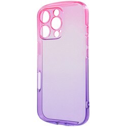 IN-P47TC12/PVM [iPhone 16 Pro用 耐衝撃 バンパー 精密設計 カメラ保護 グラデーション TPUソフトケース/ピンク_パープル]