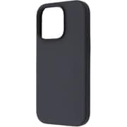 IS-P47C17/B [iPhone 16 Pro用 衝撃吸収 バンパー マット ハイブリッドシリコン ソフトケース/ブラック]