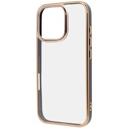IN-P47CC17/BGD [iPhone 16 Pro用 LUSTANT 衝撃吸収 バンパー キラキラ メタリック カラフル ハイブリッドケース/ブラック_ゴールド]