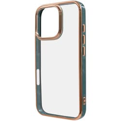 IN-P47CC17/GGD [iPhone 16 Pro用 LUSTANT 衝撃吸収 バンパー キラキラ メタリック カラフル ハイブリッドケース/グリーン_ゴールド]