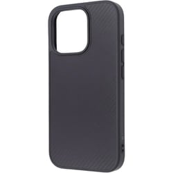INQ-P47K5TB/CBB [iPhone 16 Pro用 maru 耐衝撃 バンパー カーボン調 ハイブリッドケース/ブラック]