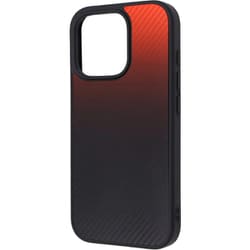 INQ-P47K5TB/CBBR [iPhone 16 Pro用 maru 耐衝撃 バンパー カーボン調 ハイブリッドケース/ブラック_レッド]