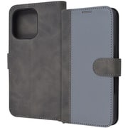 IN-P47LBC14/GRB [iPhone 16 Pro用 Noble 耐衝撃 マグネットベルト バイカラー 手帳型レザーケース/グレー_ブラック]
