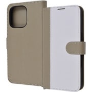 IN-P47LBC14/WT [iPhone 16 Pro用 Noble 耐衝撃 マグネットベルト バイカラー 手帳型レザーケース/ホワイト_トープ]