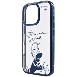 IN-DP47MCC1A/DD7 [iPhone 16 Pro用 ディズニー/衝撃吸収 バンパー メタリック ハイブリッドケース/ドナルドダックサイン_メタリック]
