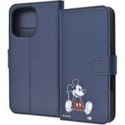 IJ-DP47ELC1DN/MK16 [iPhone 16 Pro用 ディズニー/衝撃吸収 マグネットベルト シンプル 手帳型レザーケース/ミッキーマウス_sitting]
