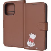 IJ-DP47ELC1DK/PO45 [iPhone 16 Pro用 ディズニー/衝撃吸収 マグネットベルト シンプル 手帳型レザーケース/くまのプーさん_sitting]