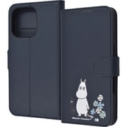 IJ-AP47ELC1DN/MT46 [iPhone 16 Pro用 ムーミン/衝撃吸収 マグネットベルト シンプル 手帳型レザーケース/ムーミンとお花]