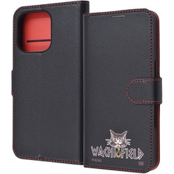 IJ-IP47ELC1BR/DY3 [iPhone 16 Pro用 猫のダヤン/衝撃吸収 マグネットベルト シンプル 手帳型レザーケース/ダヤン_WACHIFIELDロゴ]