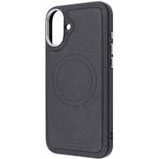 IN-P48OLC4/B [iPhone 16 Plus用 MagSafe対応 マグネットアクセサリー対応 衝撃吸収 バンパー オープンレザーケース/ブラック]