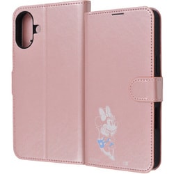 IJ-DP48ELC1P/MN24 [iPhone 16 Plus用 ディズニー/衝撃吸収 マグネットベルト シンプル 手帳型レザーケース/ミニーマウス_sitting2]
