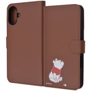 IJ-DP48ELC1DK/PO45 [iPhone 16 Plus用 ディズニー/衝撃吸収 マグネットベルト シンプル 手帳型レザーケース/くまのプーさん_sitting]