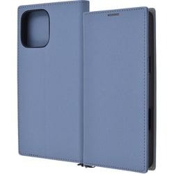 IN-P49TBC9/AGR [iPhone 16 Pro Max用 Durable 耐衝撃 マグネット不使用 シンプル スクエア 手帳型レザーケース/ブルー_ライトグレー]