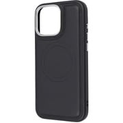 IN-P49OLC4/B [iPhone 16 Pro Max用 MagSafe対応 マグネットアクセサリー対応 衝撃吸収 バンパー オープンレザーケース/ブラック]
