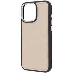 IN-P49OLC4/BE [iPhone 16 Pro Max用 MagSafe対応 マグネットアクセサリー対応 衝撃吸収 バンパー オープンレザーケース/シャイニーベージュ]