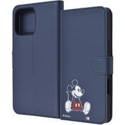IJ-DP49ELC1DN/MK16 [iPhone 16 Pro Max用 ディズニー/衝撃吸収 マグネットベルト シンプル 手帳型レザーケース/ミッキーマウス_sitting]