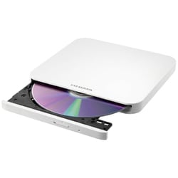 Windows・Mac両対応 保存ソフト付 ポータブルDVDドライブ ホワイト DVRP-US8SW/H