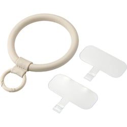 P-STHPLNGB [スマホ ハンドストラップ 手首 ストラップ ソフトレザータイプ カラビナリング 1口穴 ストラップホルダーシート付 落下防止 スマホストラップ ＆me グレージュ]