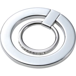 P-STRMKGSSV [スマホリング マグネット 落下防止 リング 着脱可能 スマホスタンド機能 ワイヤレス充電可 電子決済対応  ラインストーン ＆me シルバー]