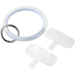 P-STHCRBU [スマホ ハンドストラップ 手首 ストラップ クリアタイプ カラビナリング 1口穴 ストラップホルダーシート付 落下防止 スマホストラップ ＆me ブルー]