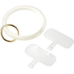 P-STHCRWH [スマホ ハンドストラップ 手首 ストラップ クリアタイプ カラビナリング 1口穴 ストラップホルダーシート付 落下防止 スマホストラップ ＆me ホワイト]