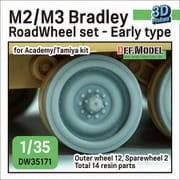 DW35171 1/35 現用 アメリカ M2/M3ブラッドレー歩兵戦闘車用 外側転輪セット 初期タイプ （タミヤ/アカデミー用） [プラモデル用パーツ]