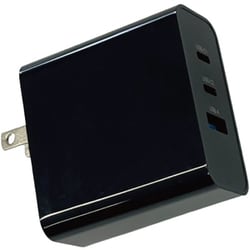 PD（Power Delivery）対応 65W GaN電源アダプタ USBタイプA×1ポート、タイプC×2ポート LG-GAN65W-A1C2