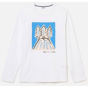 AIGLE for more trees チャリティ グラフィック 長袖Ｔシャツ #5 ZTHBB26 BLANC AIGLE 001 Sサイズ [アウトドア カットソー メンズ]