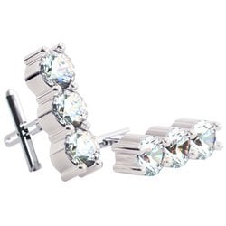 Honesty Triple Silver 3CZ-30-WH-SV [ランニング アクセサリ ピアス]