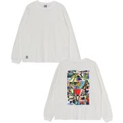 シンジロウタナカ オーバーサイズドリバースブラッシュドロングスリーブTシャツ SHINJIRO TANAKA Oversized Rebirth Blushed L/S T-Shirt CH01-2458 W001 White Mサイズ [アウトドア カットソー メンズ]