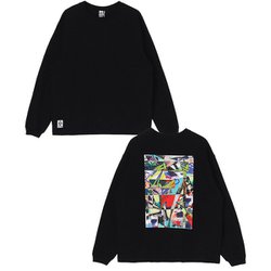 シンジロウタナカ オーバーサイズドリバースブラッシュドロングスリーブTシャツ SHINJIRO TANAKA Oversized Rebirth Blushed L/S T-Shirt CH01-2458 K001 Black Mサイズ [アウトドア カットソー メンズ]