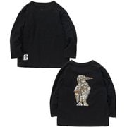 シンジロウタナカ キッズ オーバーサイズドBBLブラッシュドロングスリーブTシャツ SHINJIRO TANAKA Kid's Oversized BBL Blushed L/S T-Shirt CH21-1345 K001 Black KXLサイズ [アウトドア トップス 長袖 キッズ]